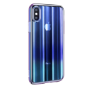 Baseus Aurora – Farbverlauf - Silikon-Tasche Schutz-Hülle Cover für iPhone XS / X blau