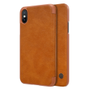 Nillkin Qin Leder Flip-Tasche mit Kartenfach Schutz Hülle für iPhone X / Xs braun