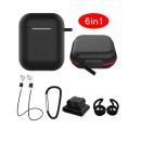 starfix 6in1 Silikon Cover Starter-Set mit Zubehör für AirPods 1 & 2 Gen, schwarz