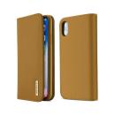 Dux Ducis Wish Series Echt Leder Flip Wallet Tasche Schutz-Hülle Cover für iPhone Xs Max braun