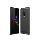 starfix Carbon Flexibel Silikon-Tasche Schutz-Hülle Cover für Sony Xperia 1 schwarz