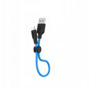 HOCO Silikon Lightning Ladekabel 2.4A (0,25m) für iPhone/iPad blau