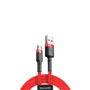 Baseus  USB / Micro-USB Datenkabel/Ladekabel, Nylon Geflochten QC3.0, 2.4A rot (1M)