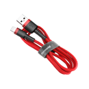 Baseus Cafule USB/Lightning Ladekabel/Datenkabel Nylon geflochten - QC3.0 2,4A - rot/schwarz (0,5M)