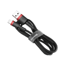 Baseus Cafule USB / Lightning Ladekabel/Datenkabel Nylon geflochten QC3.0 2,4A- schwarz/rot (0,5m)