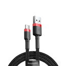 Baseus Cafule USB / Micro-USB Ladekabel/Datenkabel Nylon geflochten - QC3.0 2.4A - schwarz/rot (0,5M)