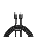 Baseus Cafule Cable durabel Kabel mit Nylon geflochtenes Ladekabel USB-C PD / USB-C - PD PD2.0 60W 20V 3A QC3.0 - schwarz-grau (1M)