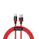 Baseus USB / USB-C Ladekabel/Datenkabel Nylon geflochtenes SuperCharge 40W 3.0 QC3.0 rot (1M)