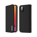 Dux Ducis Wish Series Echt Leder Flip Wallet für Apple iPhone 12 Pro Max, schwarz