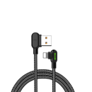 Mcdodo CA-4679 90 Grad Lightning Ladekabel/Datenkabel für iPhone, iPad, Airpods, schwarz (3m)