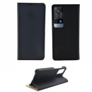 Galeli Echtleder Book Case Schutz-Hülle Marc Flip-Tasche passend für Vivo X60 Pro, schwarz