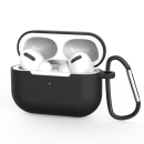 starfix Silikon-Hülle Schutz Schale Tasche für AirPods Pro 1/2 ink. Karabinerhacken, schwarz