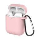 starfix Silikon-Hülle Schutz Tasche für AirPods Gen. 1/2 ink. Karabinerhacken, pink