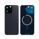 Akkudeckel (Rückglas) passend für Apple iPhone 15 Pro Max, ohne NFC, mit vergrößertem Kamerarahmen, schwarz Titan