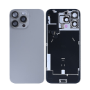 Akkudeckel (Rückglas) passend für Apple iPhone 16 Pro Max mit NFC,vergrößertem Kamerarahmen, Natural Titanium (Pulled)