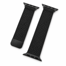starfix Milanese Mesh Edelstahl Armband kompatibel mit Apple Watch 45/44/42 mm, schwarz